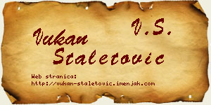 Vukan Staletović vizit kartica